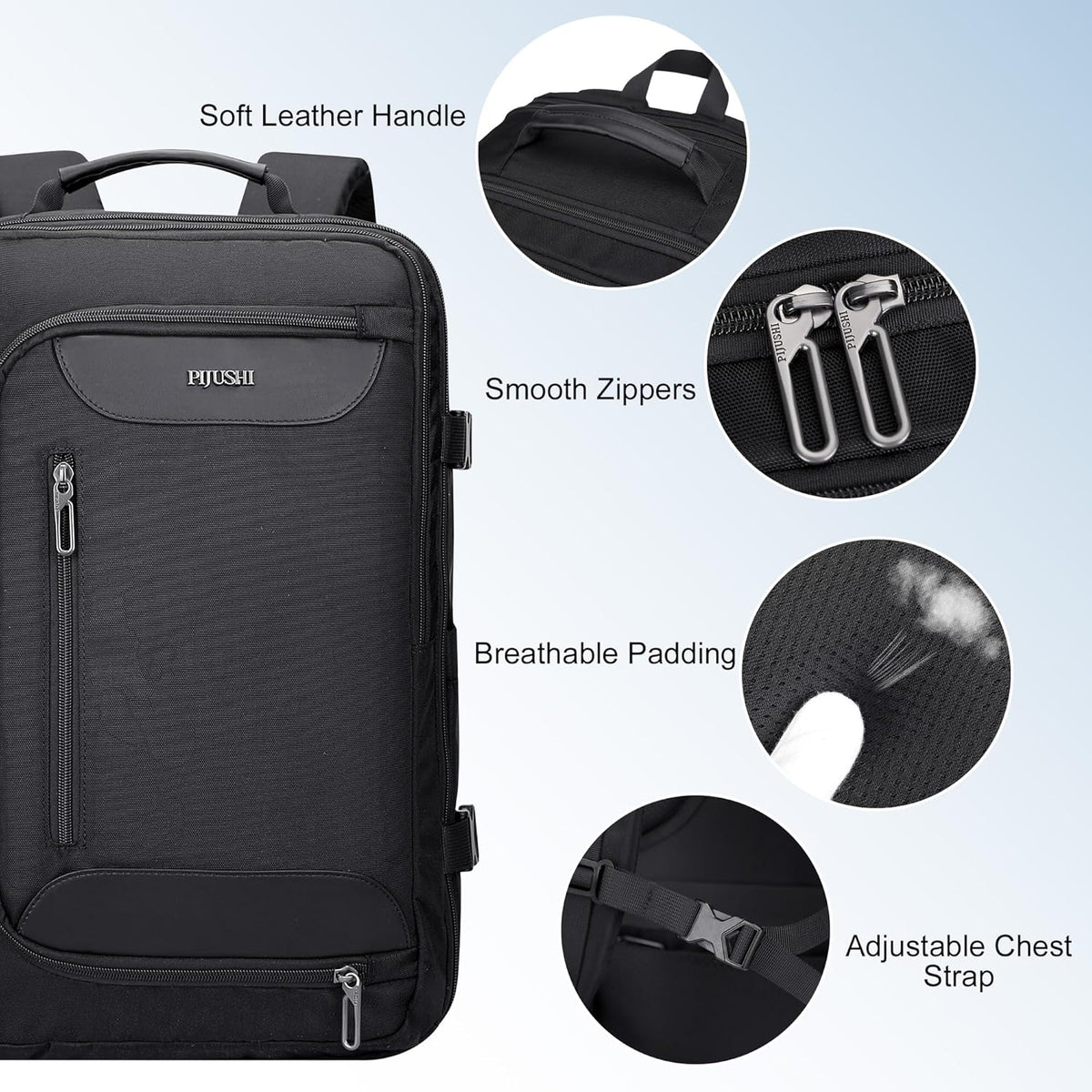 Travel Backpack for Women 3-In-1 Carry on Bag with Shoe Compartment | 16" Laptop Luggage Suitcase with TSA-Friendly 180° Opening, USB Charging Port for Business Trip, Commut, Daily