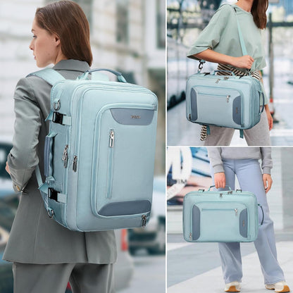 Travel Backpack for Women 3-In-1 Carry on Bag with Shoe Compartment | 16" Laptop Luggage Suitcase with TSA-Friendly 180° Opening, USB Charging Port for Business Trip, Commut, Daily