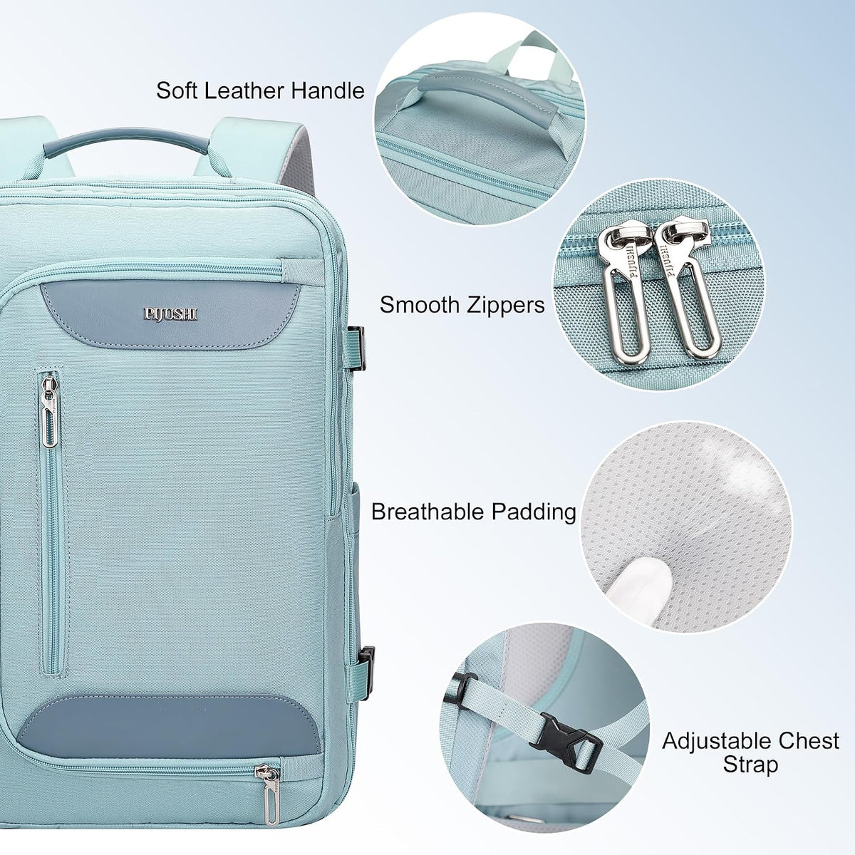 Travel Backpack for Women 3-In-1 Carry on Bag with Shoe Compartment | 16" Laptop Luggage Suitcase with TSA-Friendly 180° Opening, USB Charging Port for Business Trip, Commut, Daily