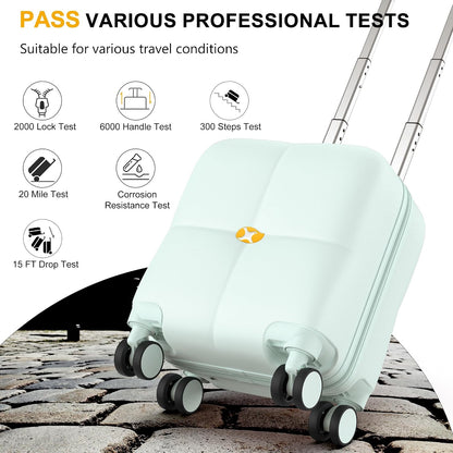 14 Inch Underseat Carry On Luggage with Wheels Hard Shell Suitcases Lightweight Small Luggage for Weekender Mini Suitcase Carry On Bag for Travel Rolling Suitcase.(Aquamarine)