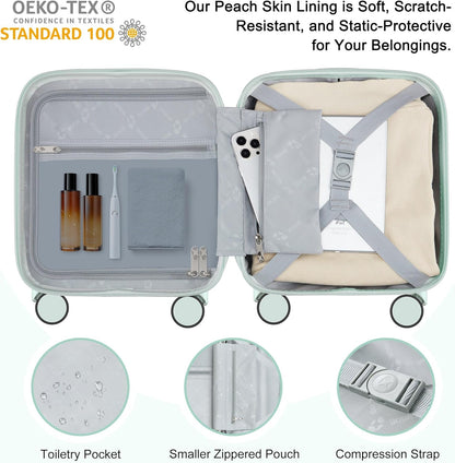 14 Inch Underseat Carry On Luggage with Wheels Hard Shell Suitcases Lightweight Small Luggage for Weekender Mini Suitcase Carry On Bag for Travel Rolling Suitcase.(Aquamarine)