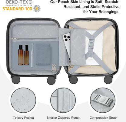 14 Inch Underseat Carry On Luggage with Wheels Hard Shell Suitcases Lightweight Small Luggage for Weekender Mini Suitcase Carry On Bag for Travel Rolling Suitcase.(Aquamarine)