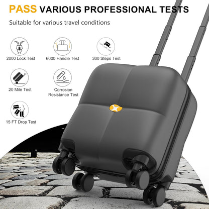 14 Inch Underseat Carry On Luggage with Wheels Hard Shell Suitcases Lightweight Small Luggage for Weekender Mini Suitcase Carry On Bag for Travel Rolling Suitcase.(Aquamarine)