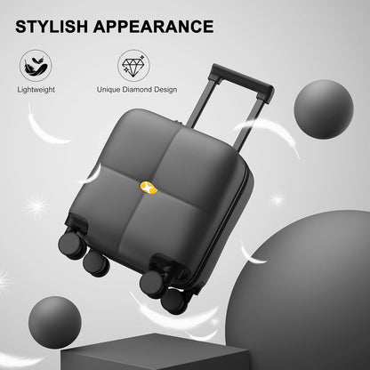 14 Inch Underseat Carry On Luggage with Wheels Hard Shell Suitcases Lightweight Small Luggage for Weekender Mini Suitcase Carry On Bag for Travel Rolling Suitcase.(Aquamarine)