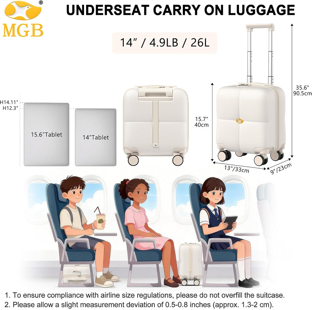 14 Inch Underseat Carry On Luggage with Wheels Hard Shell Suitcases Lightweight Small Luggage for Weekender Mini Suitcase Carry On Bag for Travel Rolling Suitcase.(Aquamarine)