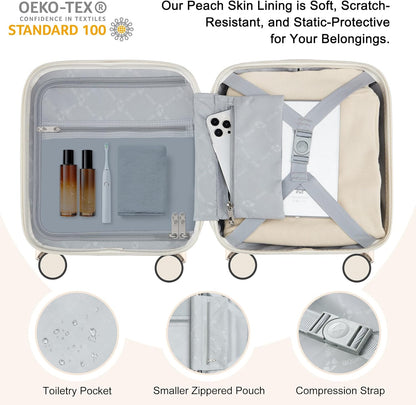 14 Inch Underseat Carry On Luggage with Wheels Hard Shell Suitcases Lightweight Small Luggage for Weekender Mini Suitcase Carry On Bag for Travel Rolling Suitcase.(Aquamarine)