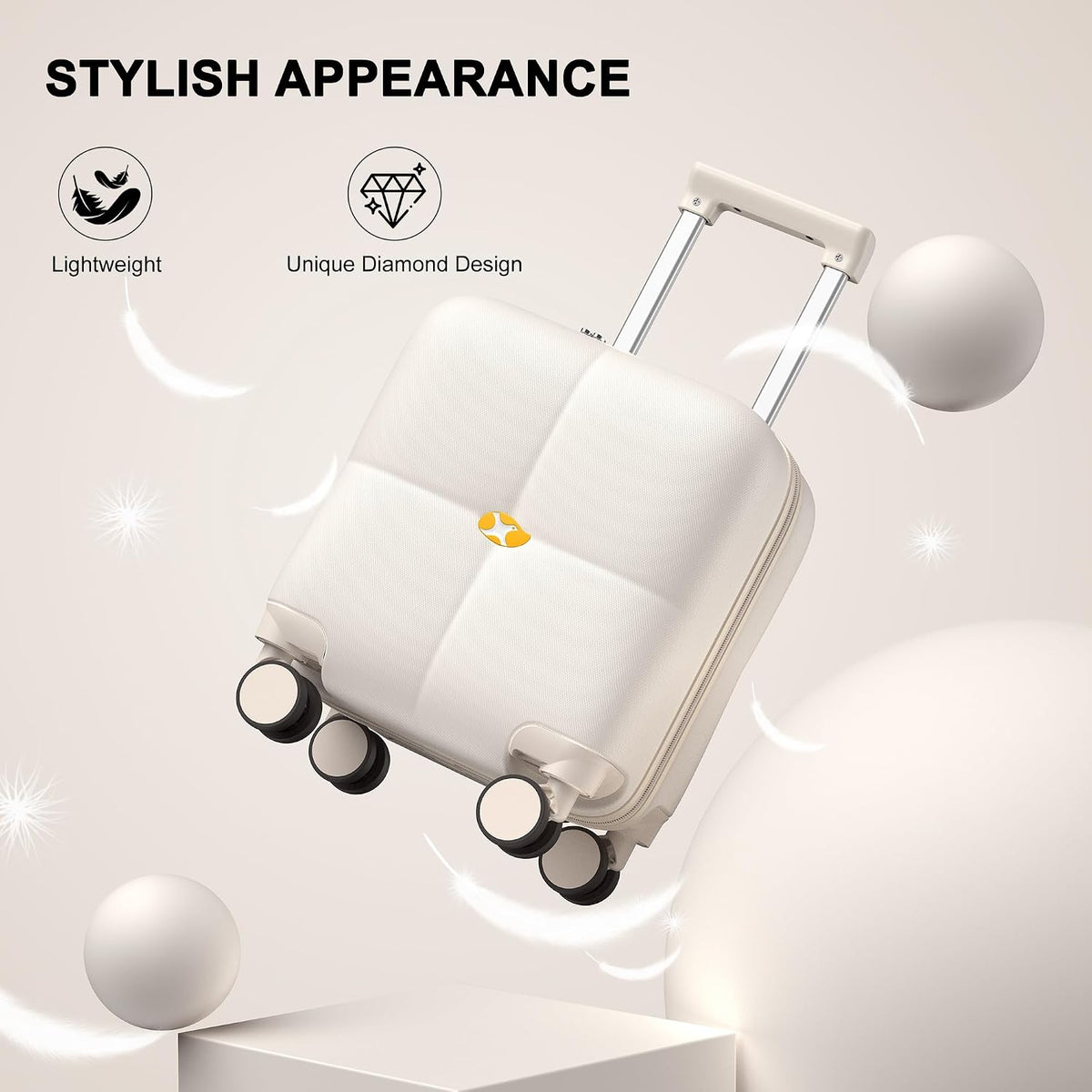 14 Inch Underseat Carry On Luggage with Wheels Hard Shell Suitcases Lightweight Small Luggage for Weekender Mini Suitcase Carry On Bag for Travel Rolling Suitcase.(Aquamarine)