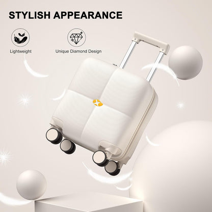 14 Inch Underseat Carry On Luggage with Wheels Hard Shell Suitcases Lightweight Small Luggage for Weekender Mini Suitcase Carry On Bag for Travel Rolling Suitcase.(Aquamarine)