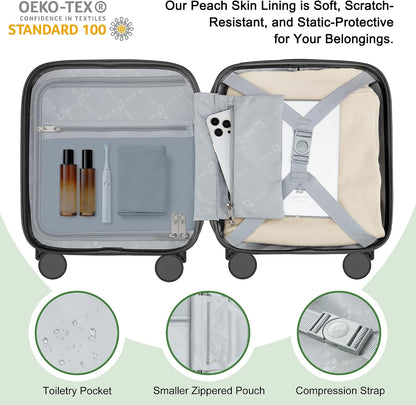 14 Inch Underseat Carry On Luggage with Wheels Hard Shell Suitcases Lightweight Small Luggage for Weekender Mini Suitcase Carry On Bag for Travel Rolling Suitcase.(Aquamarine)
