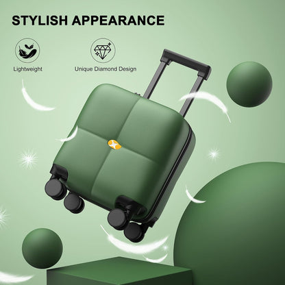14 Inch Underseat Carry On Luggage with Wheels Hard Shell Suitcases Lightweight Small Luggage for Weekender Mini Suitcase Carry On Bag for Travel Rolling Suitcase.(Aquamarine)