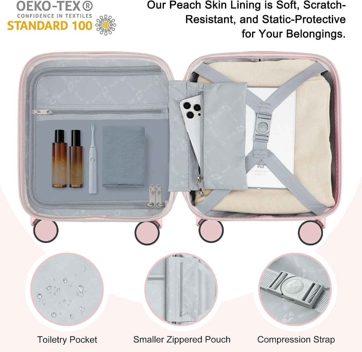14 Inch Underseat Carry On Luggage with Wheels Hard Shell Suitcases Lightweight Small Luggage for Weekender Mini Suitcase Carry On Bag for Travel Rolling Suitcase.(Aquamarine)