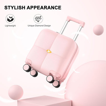 14 Inch Underseat Carry On Luggage with Wheels Hard Shell Suitcases Lightweight Small Luggage for Weekender Mini Suitcase Carry On Bag for Travel Rolling Suitcase.(Aquamarine)