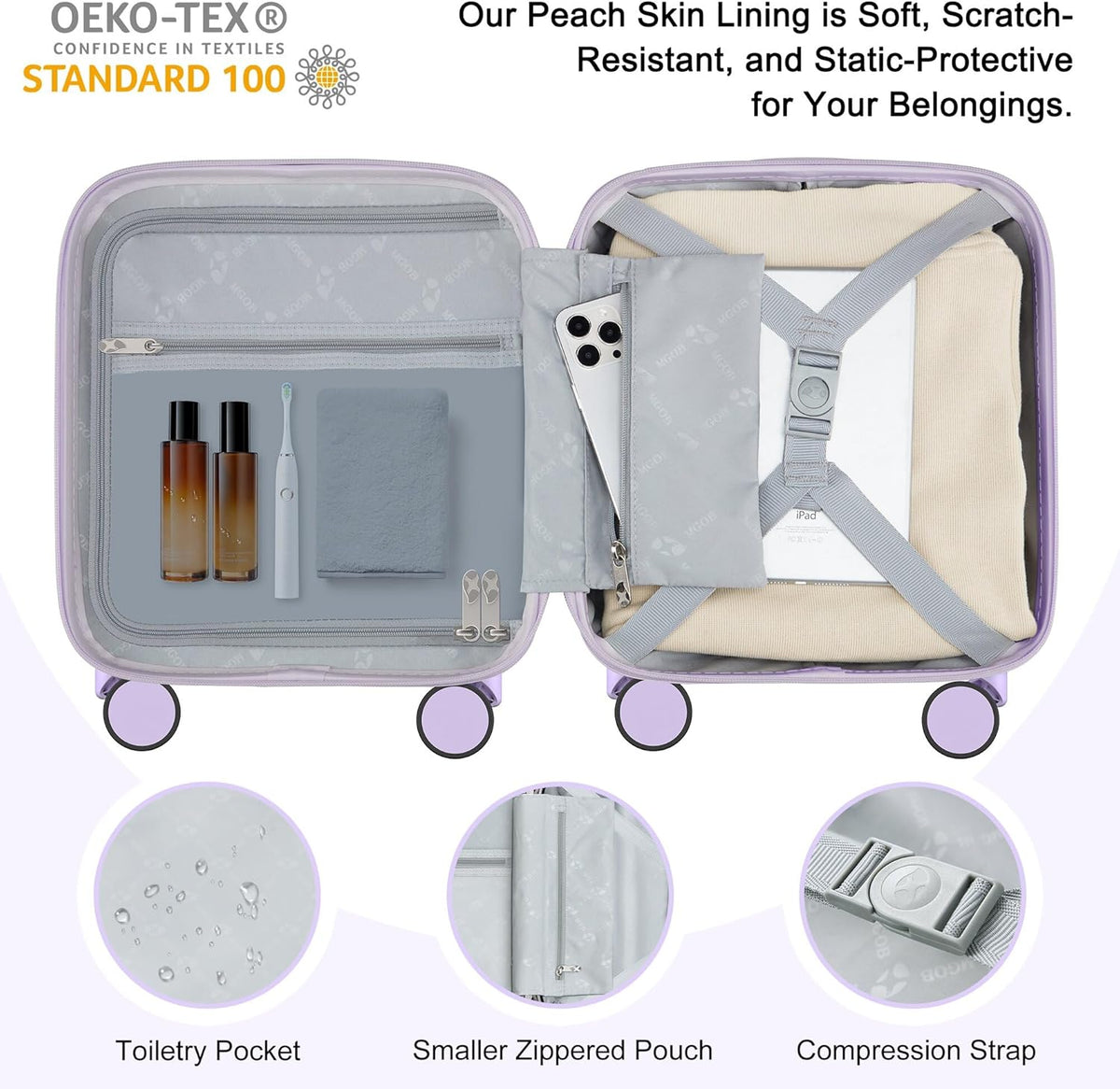 14 Inch Underseat Carry On Luggage with Wheels Hard Shell Suitcases Lightweight Small Luggage for Weekender Mini Suitcase Carry On Bag for Travel Rolling Suitcase.(Aquamarine)