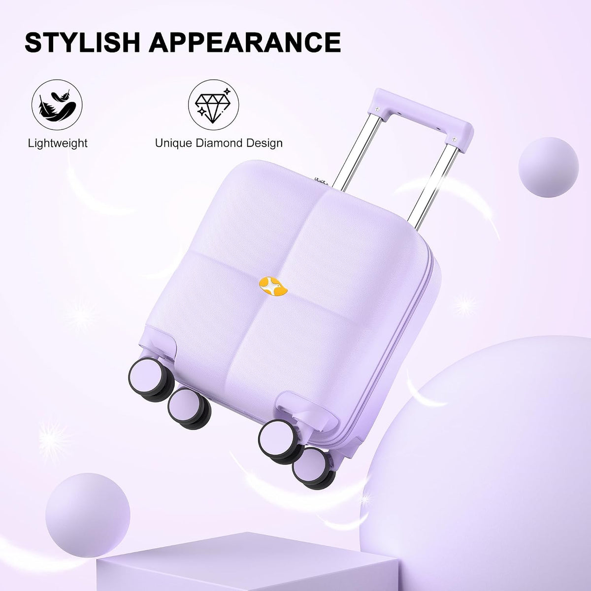 14 Inch Underseat Carry On Luggage with Wheels Hard Shell Suitcases Lightweight Small Luggage for Weekender Mini Suitcase Carry On Bag for Travel Rolling Suitcase.(Aquamarine)