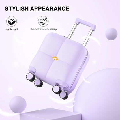 14 Inch Underseat Carry On Luggage with Wheels Hard Shell Suitcases Lightweight Small Luggage for Weekender Mini Suitcase Carry On Bag for Travel Rolling Suitcase.(Aquamarine)