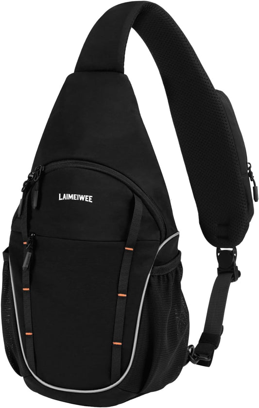 Small Crossbody Sling Bag, Water-Resistant Chest Pack with RFID Blocking, Lightweight Travel Backpack, Ideal for Hiking, Commuting, Outdoor Activities