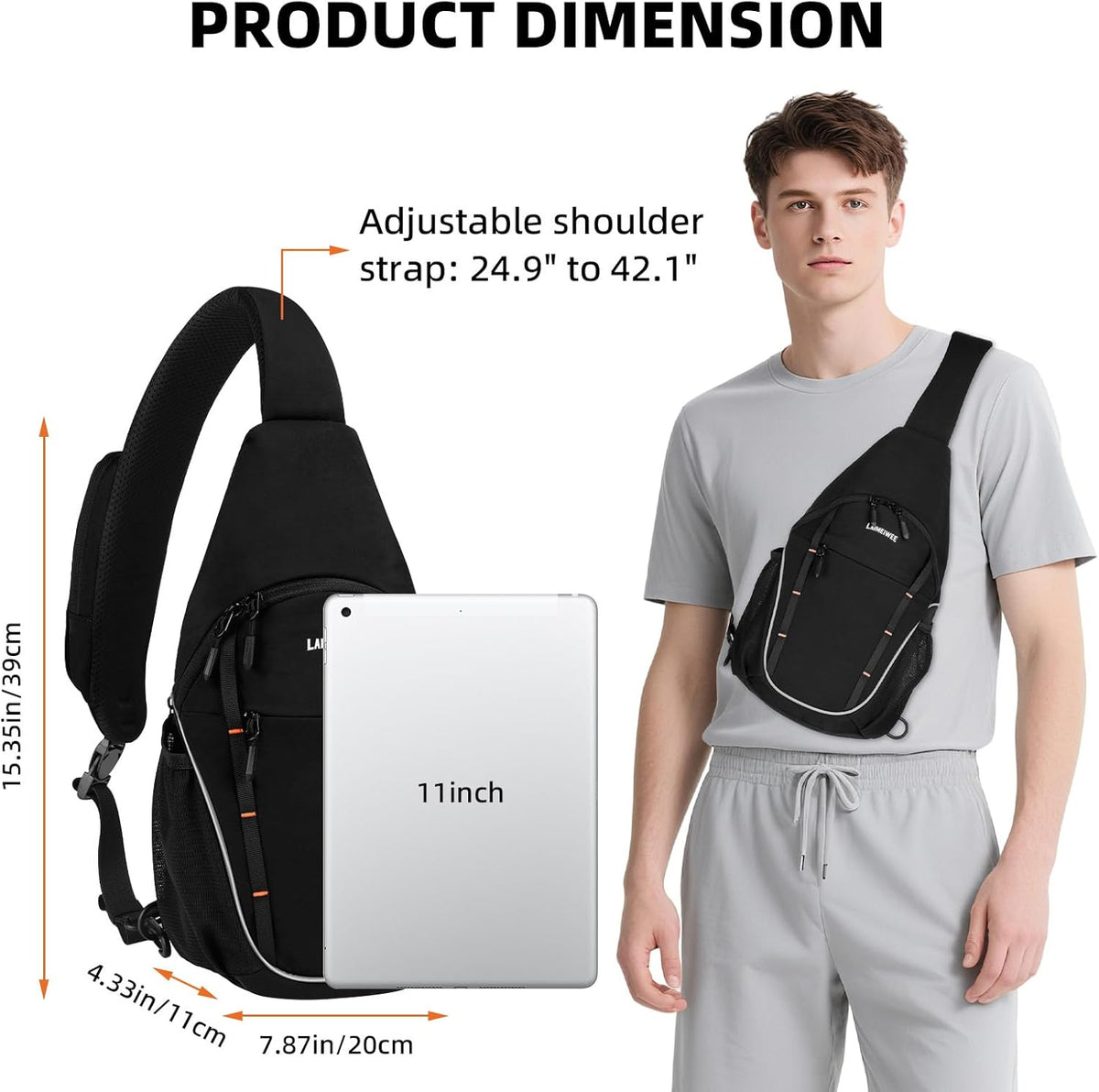 Small Crossbody Sling Bag, Water-Resistant Chest Pack with RFID Blocking, Lightweight Travel Backpack, Ideal for Hiking, Commuting, Outdoor Activities