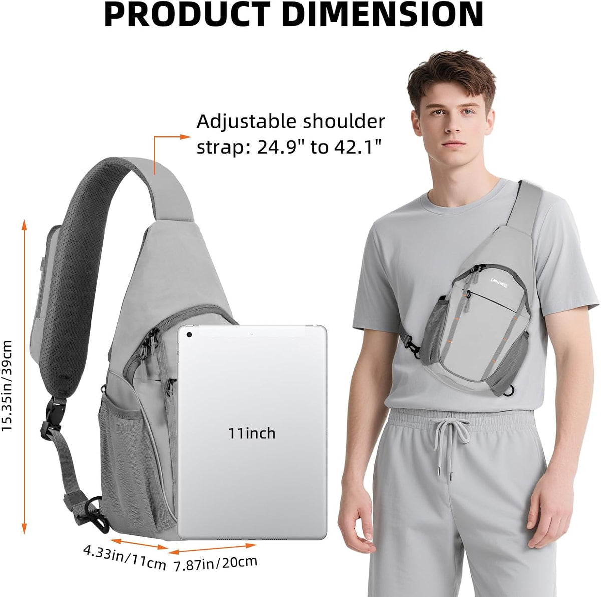 Small Crossbody Sling Bag, Water-Resistant Chest Pack with RFID Blocking, Lightweight Travel Backpack, Ideal for Hiking, Commuting, Outdoor Activities