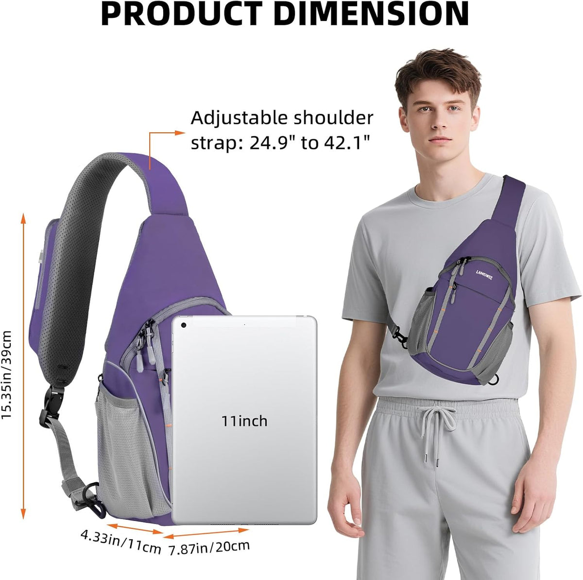 Small Crossbody Sling Bag, Water-Resistant Chest Pack with RFID Blocking, Lightweight Travel Backpack, Ideal for Hiking, Commuting, Outdoor Activities