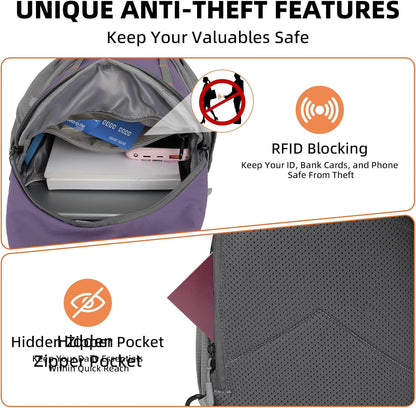 Small Crossbody Sling Bag, Water-Resistant Chest Pack with RFID Blocking, Lightweight Travel Backpack, Ideal for Hiking, Commuting, Outdoor Activities