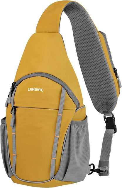 Small Crossbody Sling Bag, Water-Resistant Chest Pack with RFID Blocking, Lightweight Travel Backpack, Ideal for Hiking, Commuting, Outdoor Activities