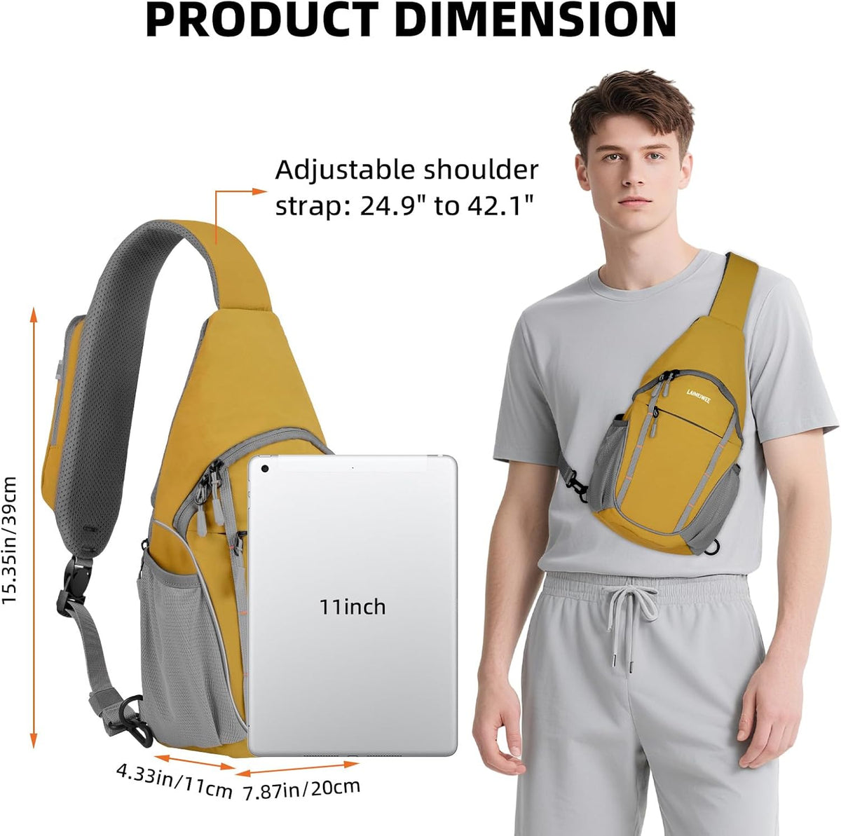 Small Crossbody Sling Bag, Water-Resistant Chest Pack with RFID Blocking, Lightweight Travel Backpack, Ideal for Hiking, Commuting, Outdoor Activities