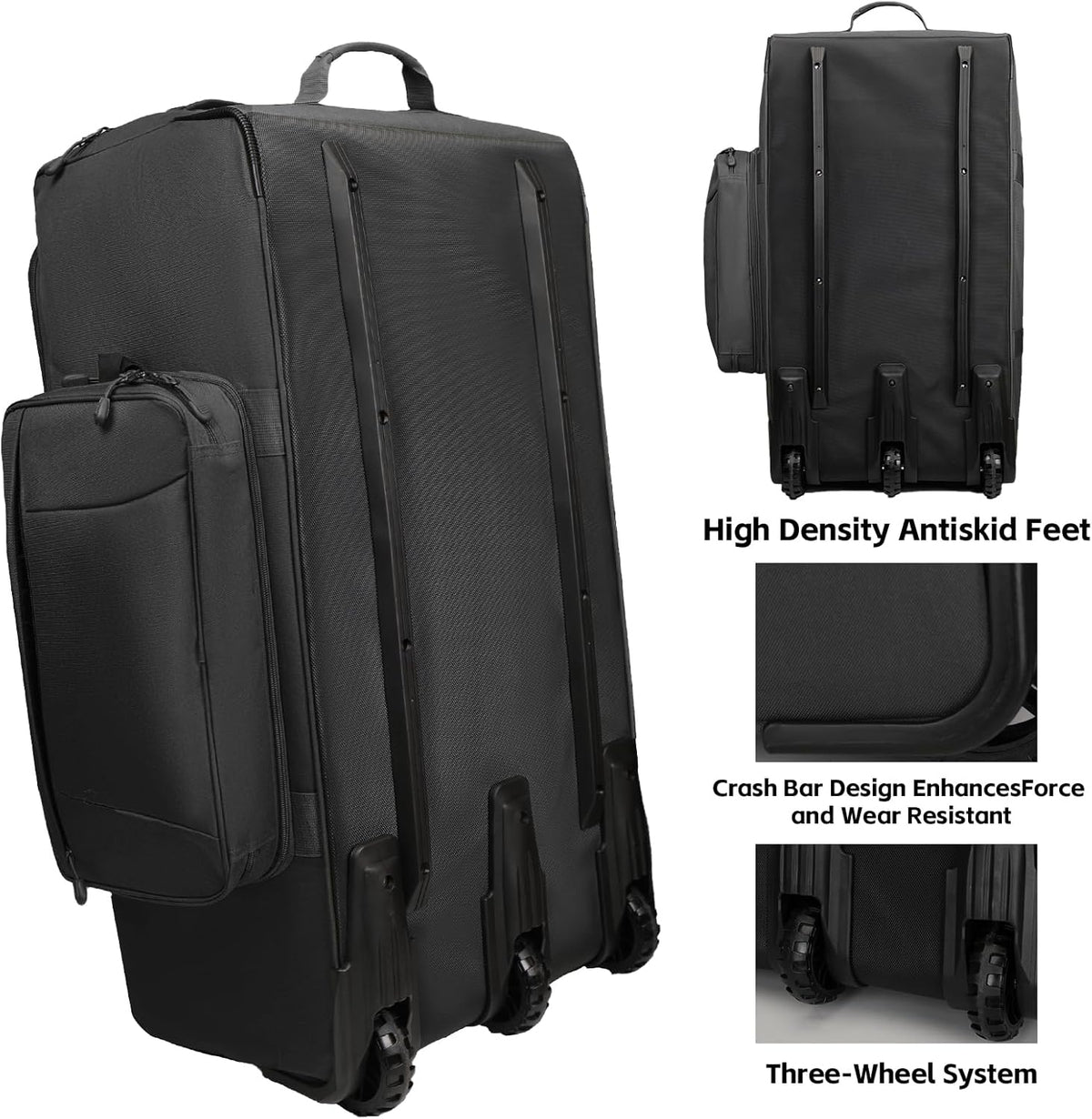 120L 3-Wheel Rolling Duffle Bag - Heavy Duty Military Deployment Bag, Durable Wheeled Duffle Luggage for Travel, Camping & Outdoor Adventures