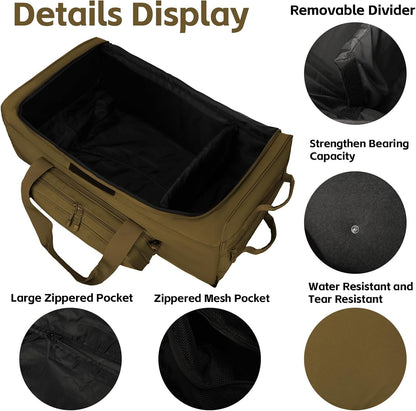 120L 3-Wheel Rolling Duffle Bag - Heavy Duty Military Deployment Bag, Durable Wheeled Duffle Luggage for Travel, Camping & Outdoor Adventures