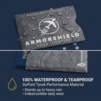 ArmorShield RFID Blocking Passport & Card Sleeves, 6-Piece, USA Made | Slim waterproof tearproof; Lightweight Tyvek ArmorShield, No bulk; FIPS 201 compliant, 1-year support