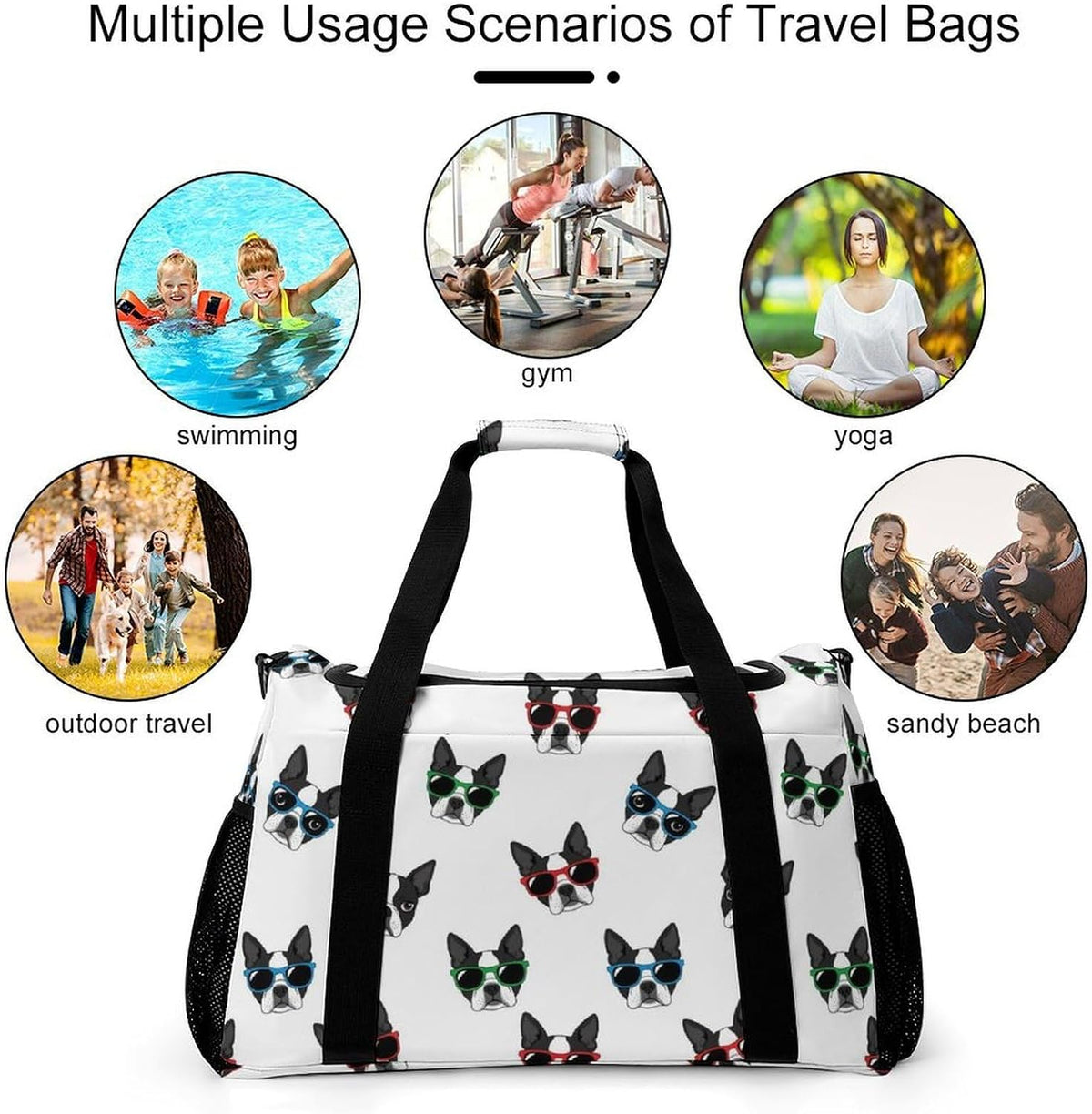 Weekender Overnight Bag Duffel for Travel Gym Sports Large Main Compartment Carry Handles