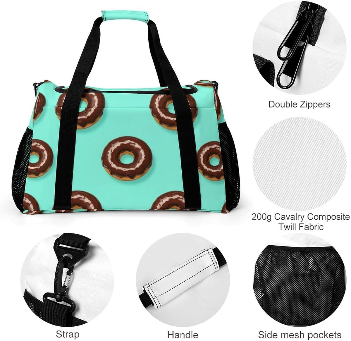 Weekender Overnight Bag Duffel for Travel Gym Sports Large Main Compartment Carry Handles