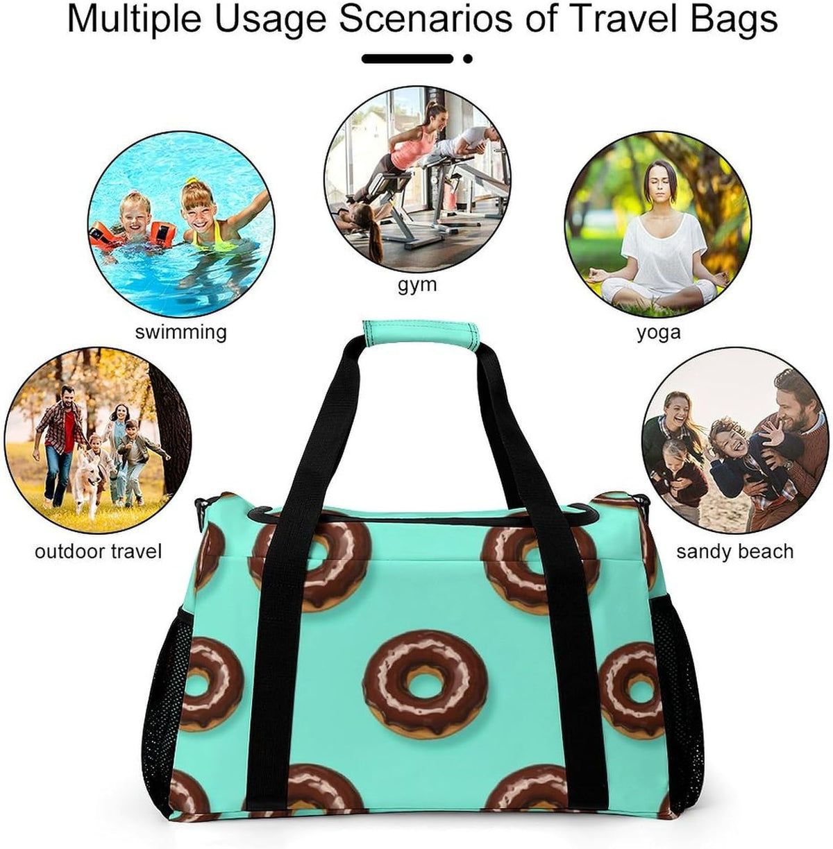 Weekender Overnight Bag Duffel for Travel Gym Sports Large Main Compartment Carry Handles