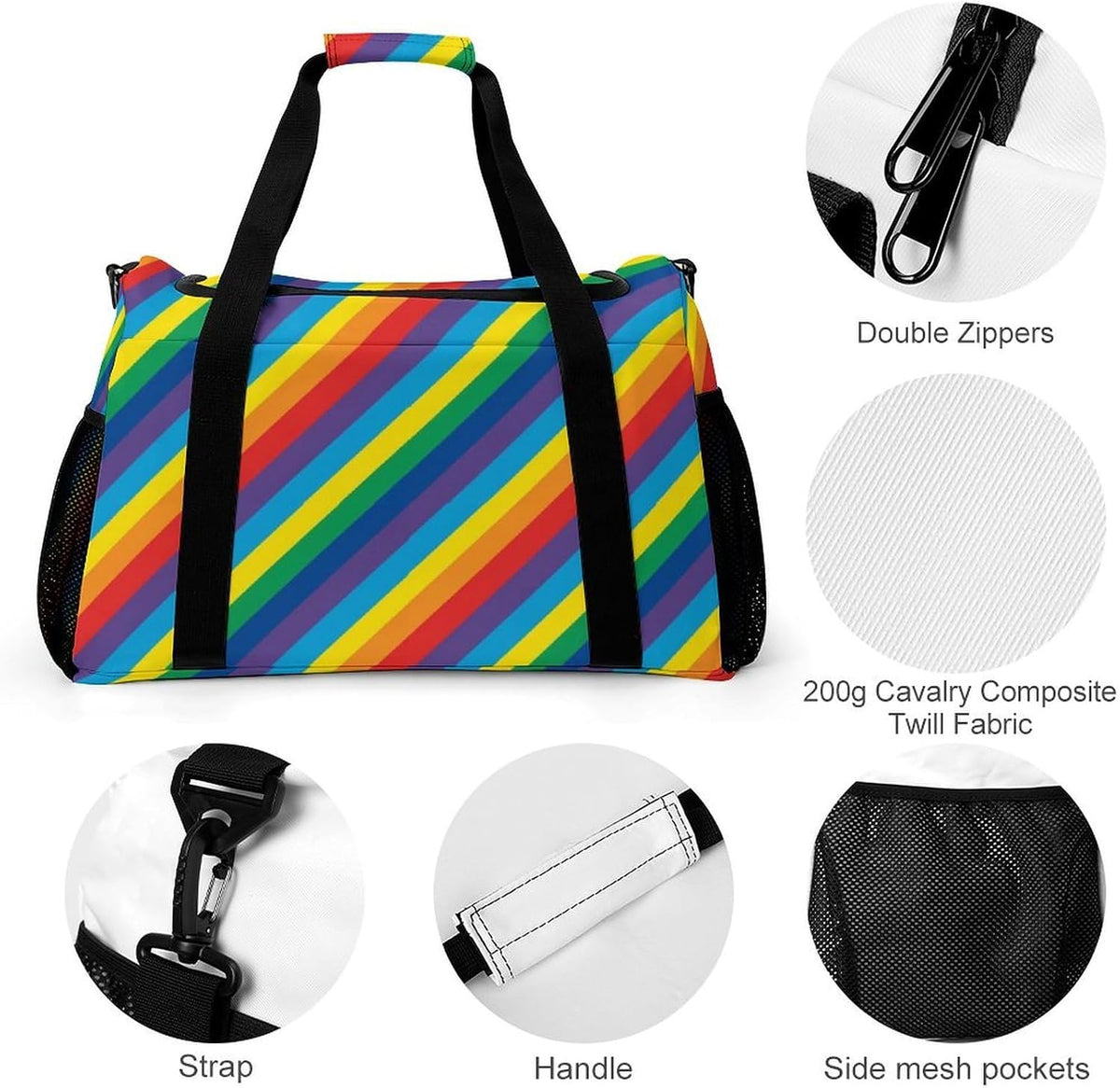 Weekender Overnight Bag Duffel for Travel Gym Sports Large Main Compartment Carry Handles