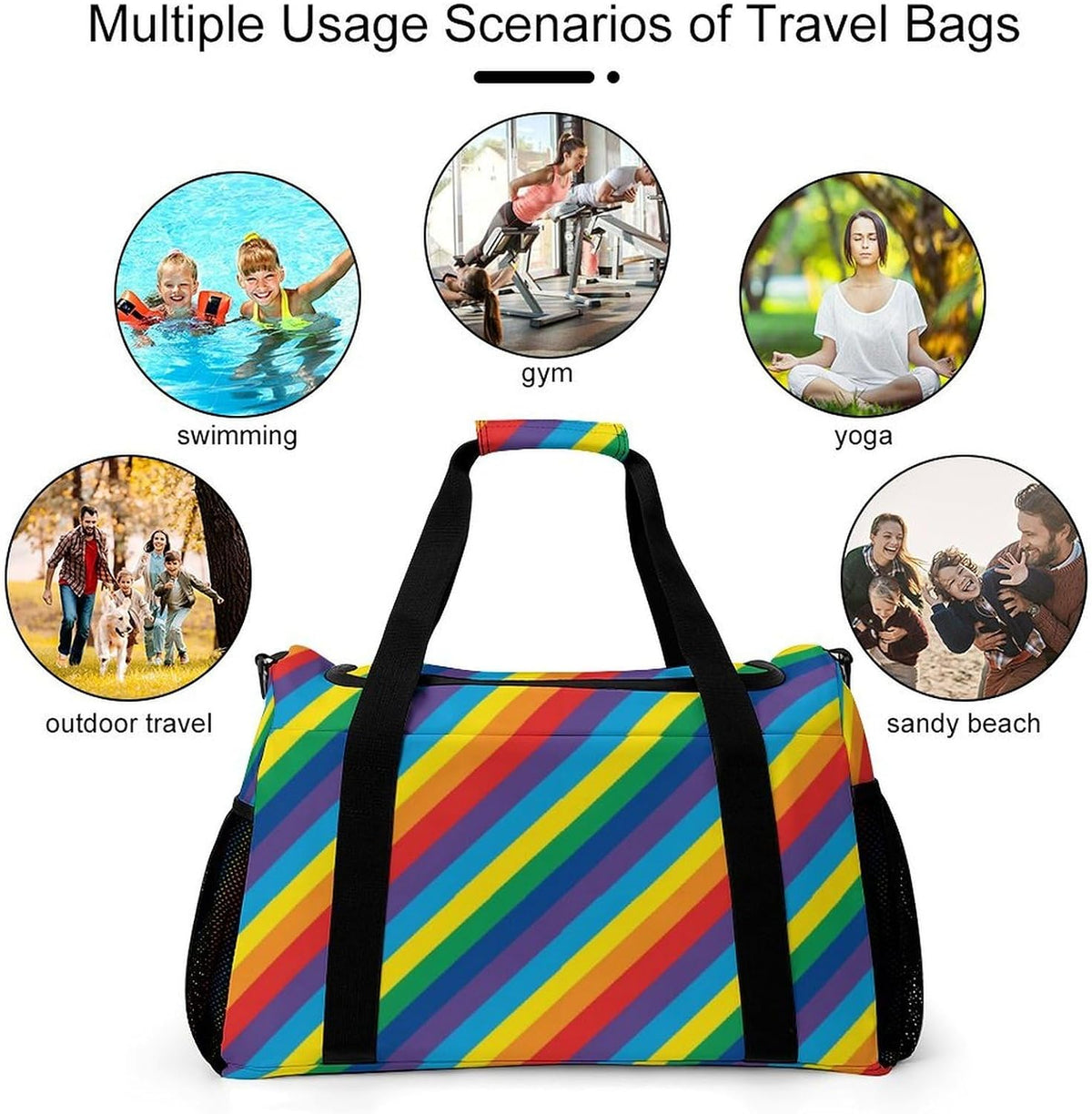Weekender Overnight Bag Duffel for Travel Gym Sports Large Main Compartment Carry Handles