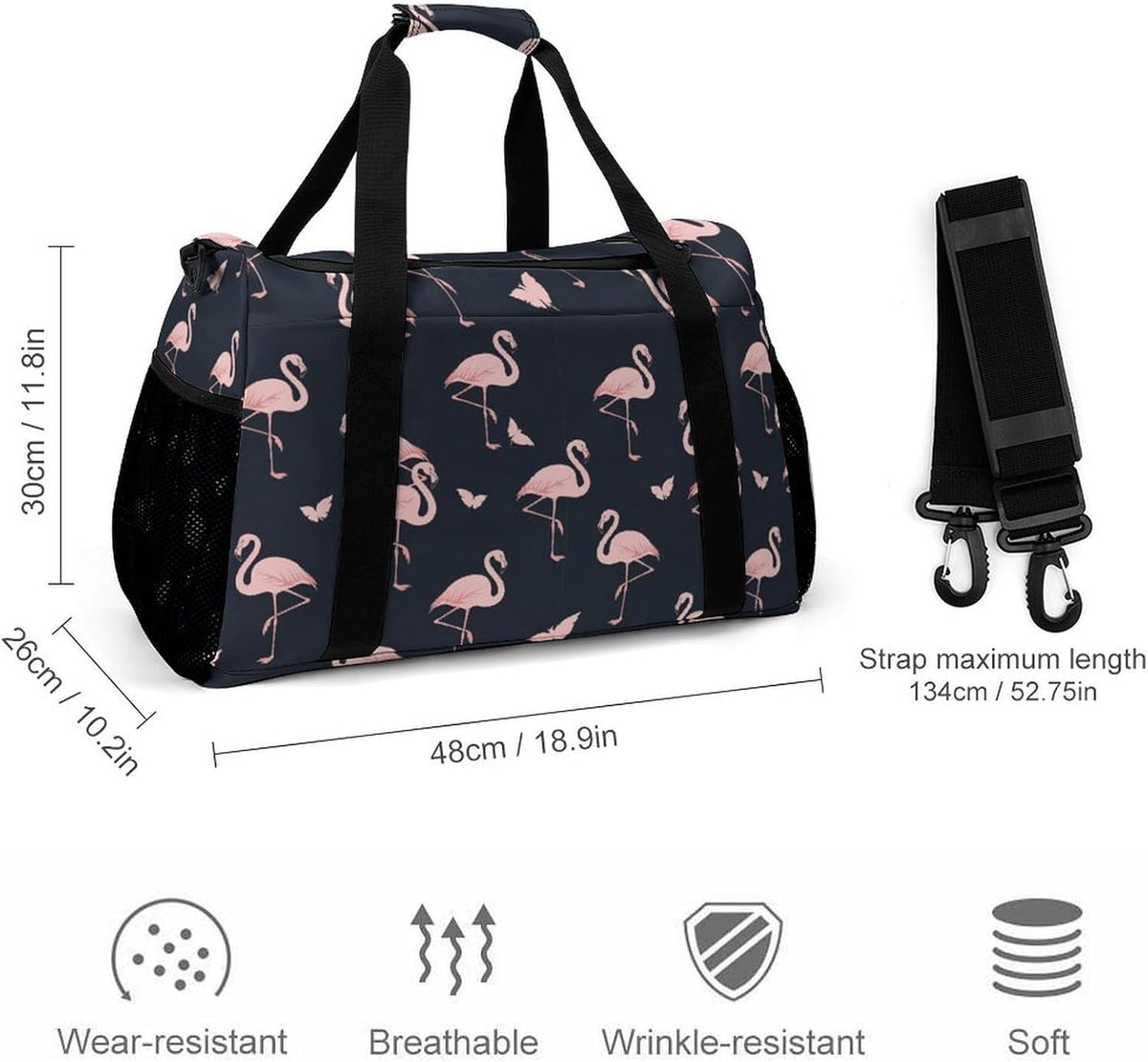 Weekender Overnight Bag Duffel for Travel Gym Sports Large Main Compartment Carry Handles