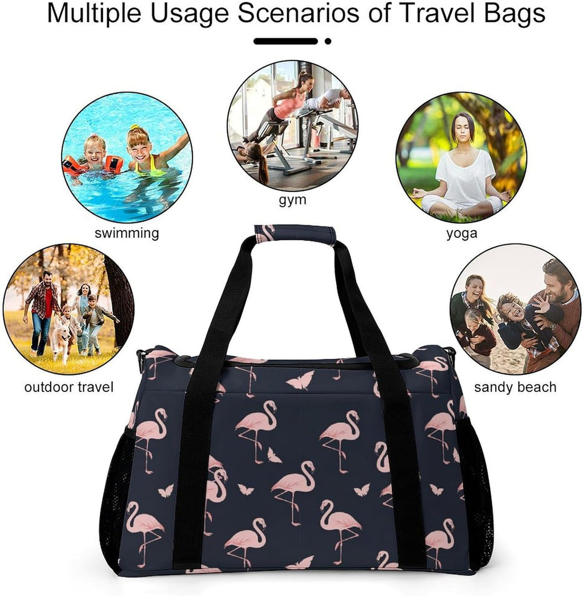 Weekender Overnight Bag Duffel for Travel Gym Sports Large Main Compartment Carry Handles