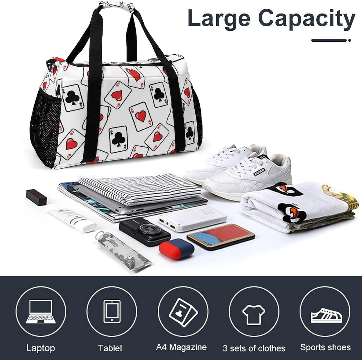 Weekender Overnight Bag Duffel for Travel Gym Sports Large Main Compartment Carry Handles