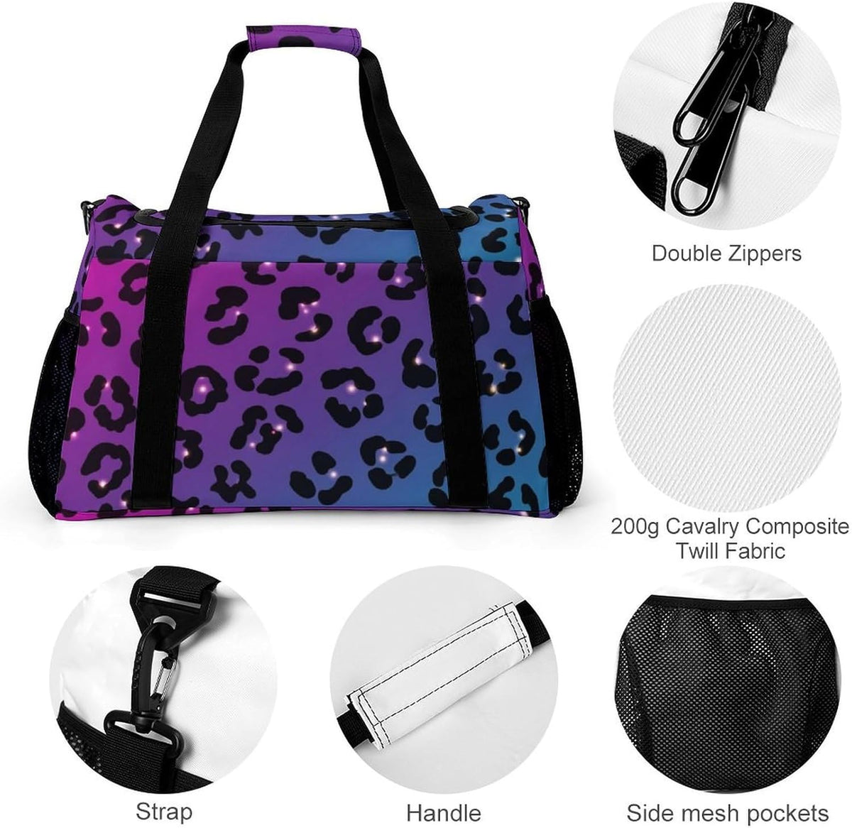 Weekender Overnight Bag Duffel for Travel Gym Sports Large Main Compartment Carry Handles