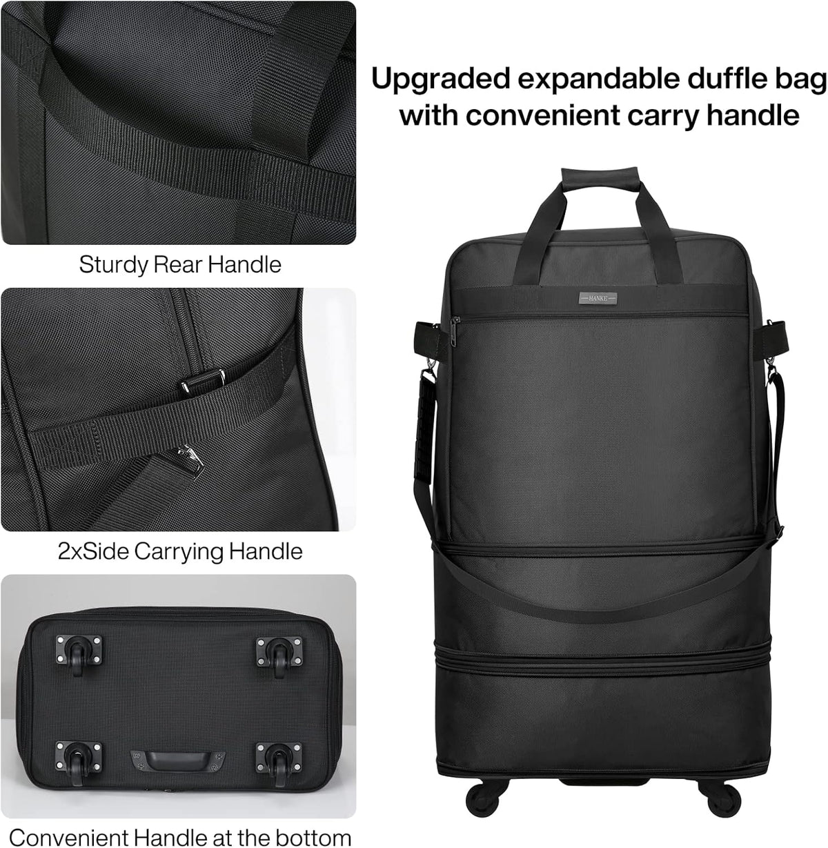 Suitcases with Wheels Expandable Foldable Luggage Bag Suitcase Collapsible Rolling Travel Bag Duffel Bag for Men Women Lightweight Suitcases without Telescoping Handle, Purple