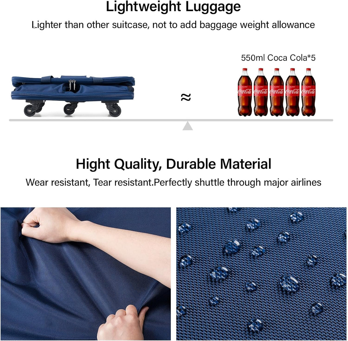 Suitcases with Wheels Expandable Foldable Luggage Bag Suitcase Collapsible Rolling Travel Bag Duffel Bag for Men Women Lightweight Suitcases without Telescoping Handle, Purple
