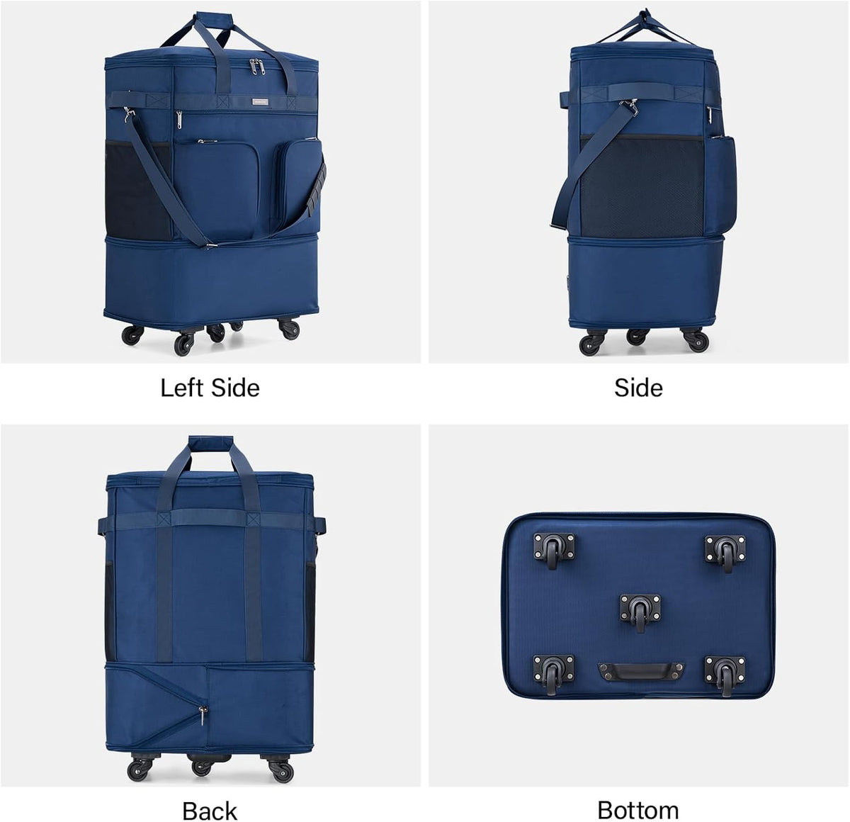 Suitcases with Wheels Expandable Foldable Luggage Bag Suitcase Collapsible Rolling Travel Bag Duffel Bag for Men Women Lightweight Suitcases without Telescoping Handle, Purple