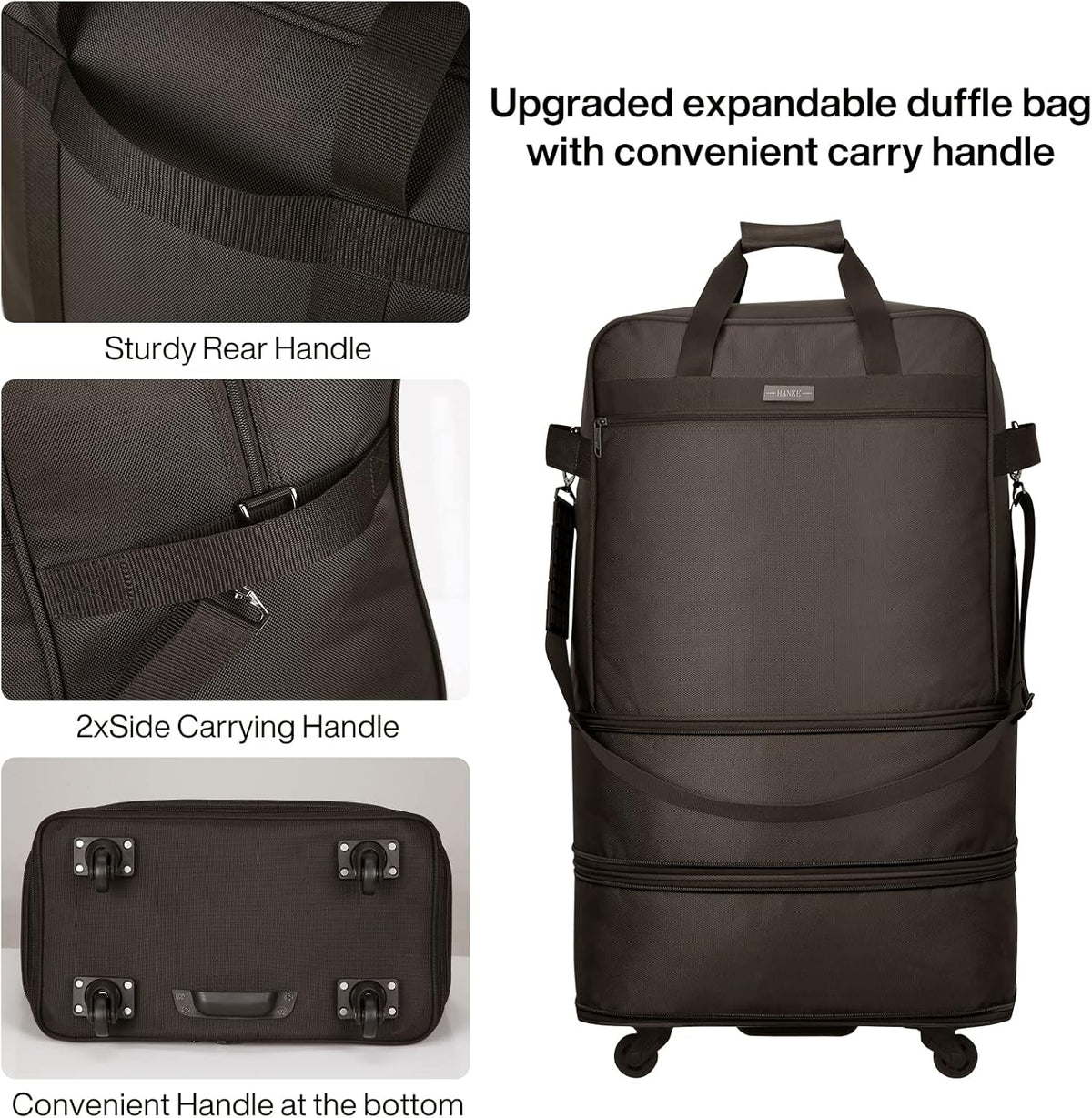 Suitcases with Wheels Expandable Foldable Luggage Bag Suitcase Collapsible Rolling Travel Bag Duffel Bag for Men Women Lightweight Suitcases without Telescoping Handle, Purple