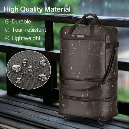 Suitcases with Wheels Expandable Foldable Luggage Bag Suitcase Collapsible Rolling Travel Bag Duffel Bag for Men Women Lightweight Suitcases without Telescoping Handle, Purple