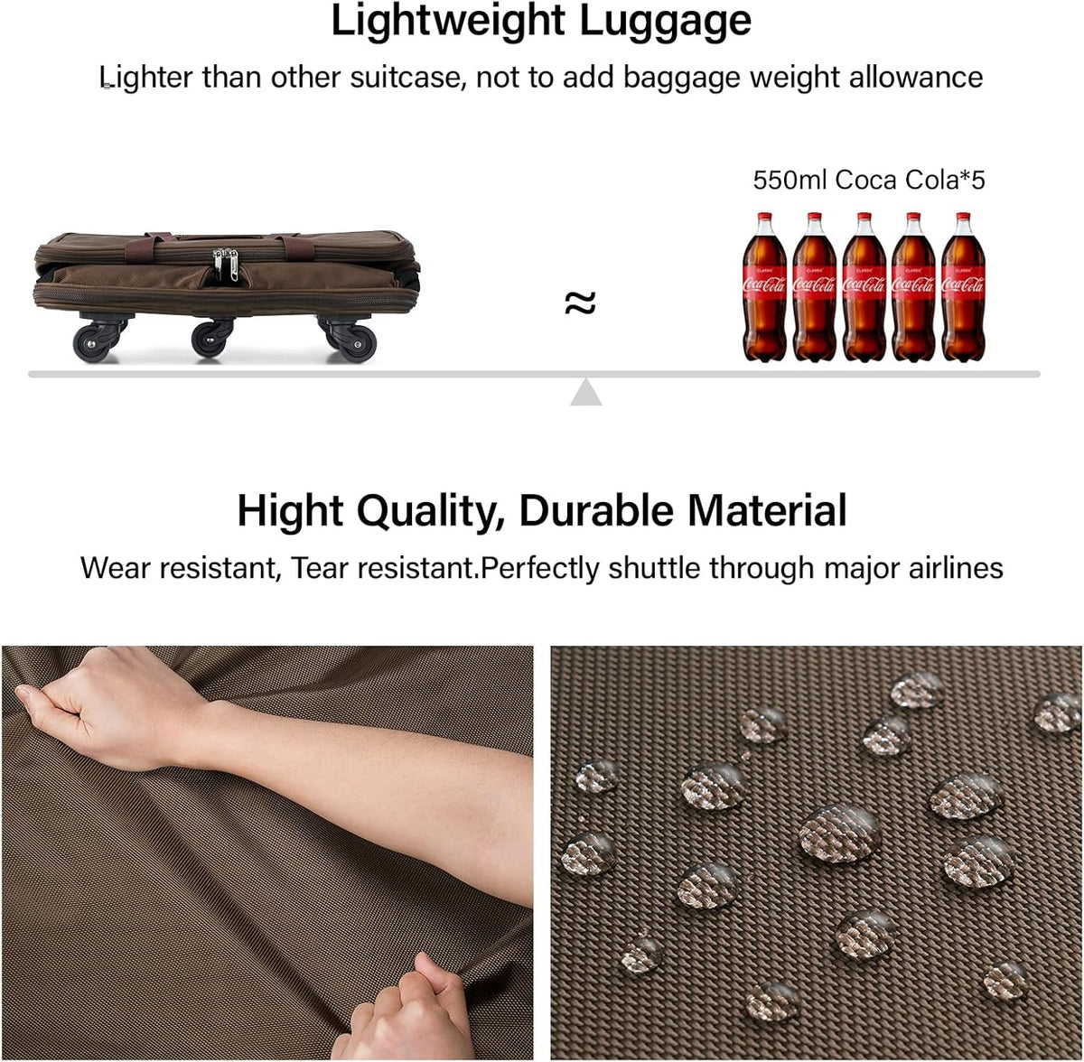 Suitcases with Wheels Expandable Foldable Luggage Bag Suitcase Collapsible Rolling Travel Bag Duffel Bag for Men Women Lightweight Suitcases without Telescoping Handle, Purple