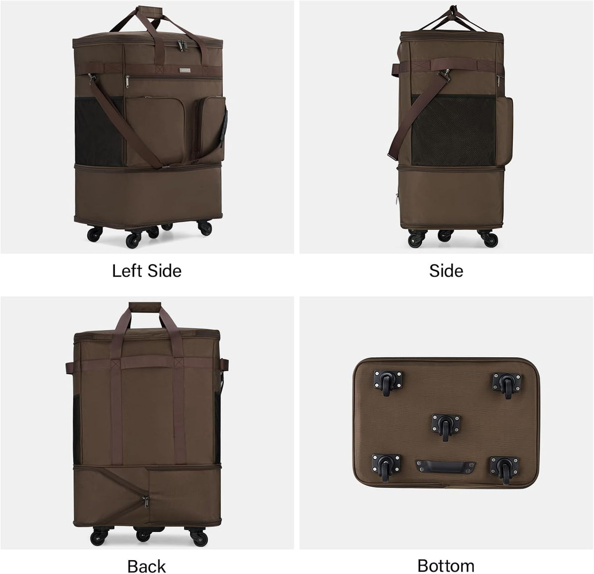 Suitcases with Wheels Expandable Foldable Luggage Bag Suitcase Collapsible Rolling Travel Bag Duffel Bag for Men Women Lightweight Suitcases without Telescoping Handle, Purple