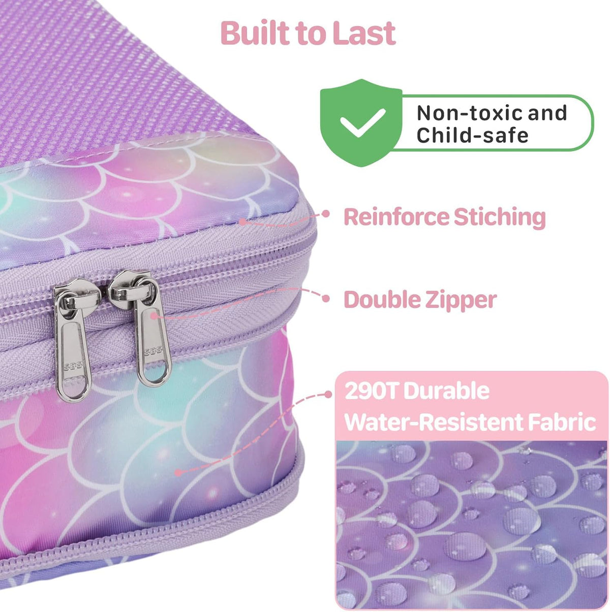 Kids Compression Packing Cubes - 4 PCS Sets, Black Dinasour | Water Resistant 4 Piece Set with Shoe Bag, Toddler Suitcase Organizer Set, Expandable Storage for Luggage