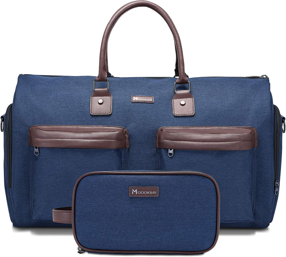 Convertible Garment Bag with Shoulder Strap, Carry on Garment Duffel Bag for Men Women - 2 in 1 Hanging Suitcase Suit Travel Bags, Blue, 45l, Casual, Convertible
