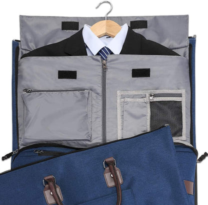 Convertible Garment Bag with Shoulder Strap, Carry on Garment Duffel Bag for Men Women - 2 in 1 Hanging Suitcase Suit Travel Bags, Blue, 45l, Casual, Convertible