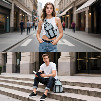 Small Backpack for Women Men, Convertible Crossbody Bags with USB Charge Port, Lightweight Casual Sling Shoulder for Outdoor Travel (Black)