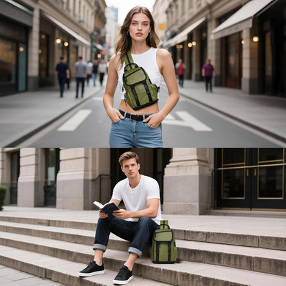 Small Backpack for Women Men, Convertible Crossbody Bags with USB Charge Port, Lightweight Casual Sling Shoulder for Outdoor Travel (Black)